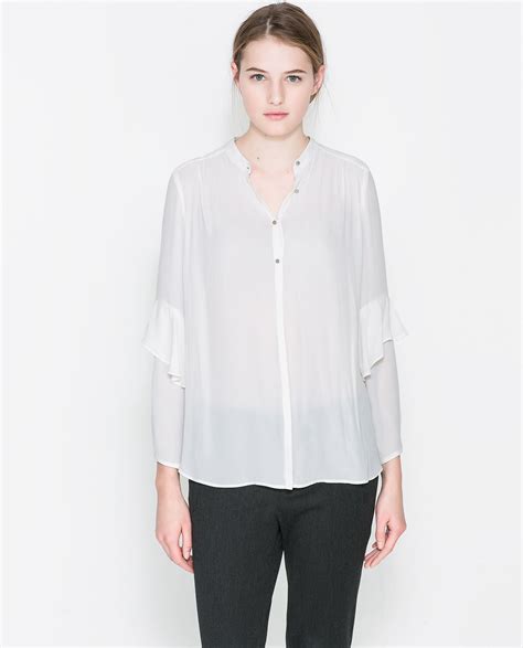 zara white blouse|Women's Blouses .